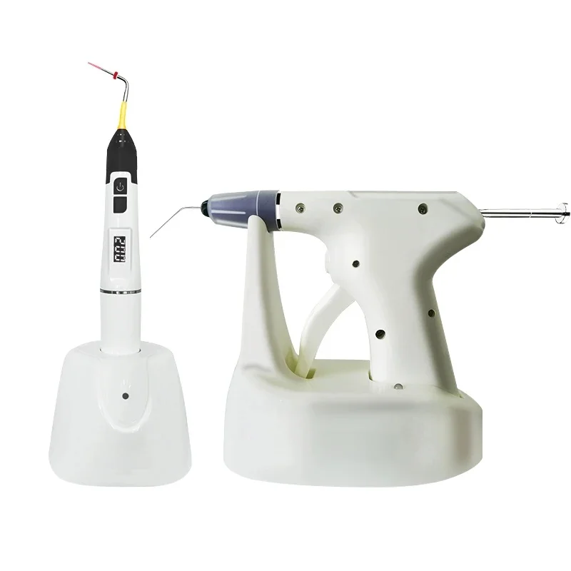 Dental Endo Obturation System R20 2 w 1 Hot Melt Filling Gun Pen OLED LCD Display 4PCS Heating Tip Endodontic Dentistry Tools — zdjęcie 2