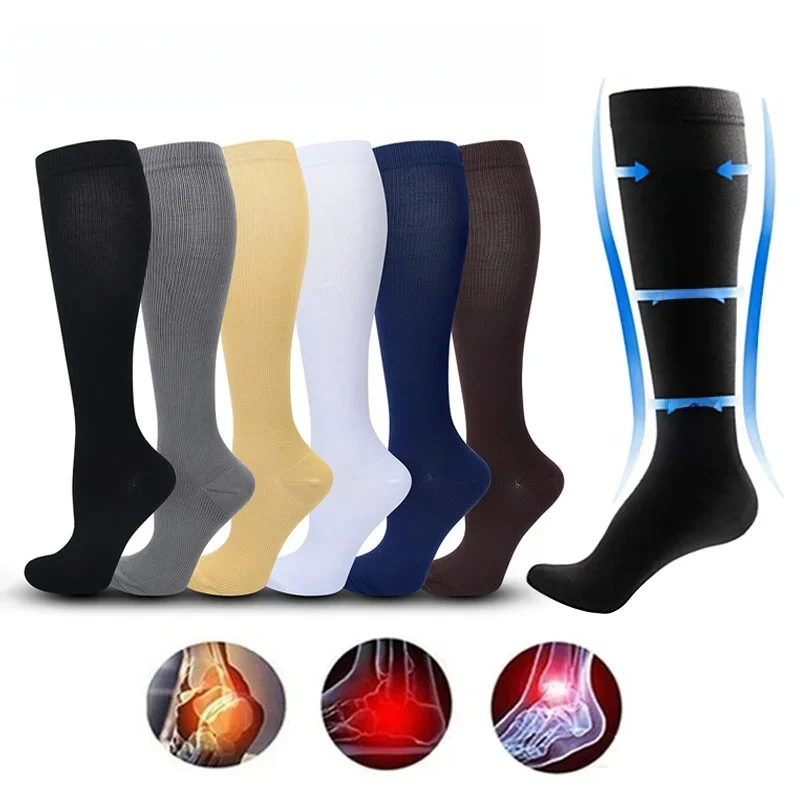 AliExpress NONE 1 Pair Women's & Men's Compression Socks 15-20 mmHg Knee High Stocking for Cycling Soccer Running Athletic Calf Socks