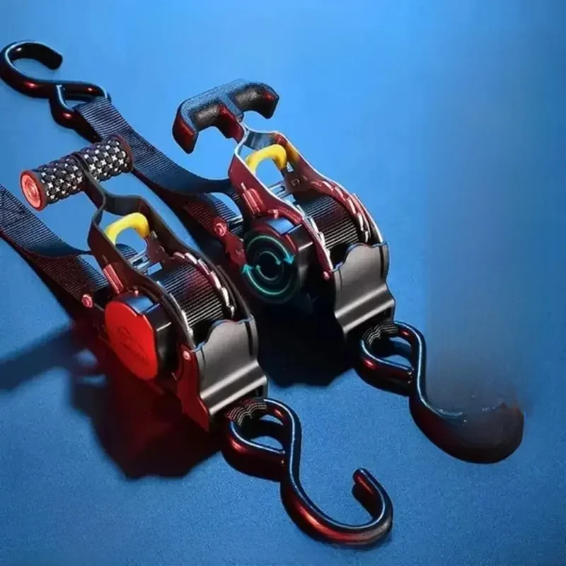 Sangles automobiles pour bande de chargement, ceintures rétractables pour motos, sangle à cliquet pour charge de bagages, ceinture tendeur à cliquet pour voiture