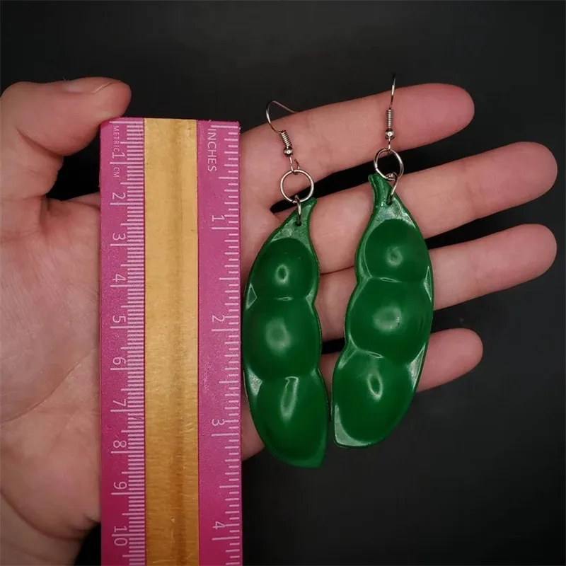 Pea Pod Edamame Earrings,   novelty earrings, food earrings, fidget toy, stress relief gift for women, teens, girls, kids