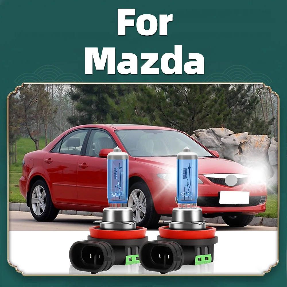 2Pcs Car Front Foglights 100W Halogen Bulbs 12V Halogen Fog Lamps For Mazda 3 2004-2007 2008 Mazda 5 2006-2010 & 2012-2015 CX-5