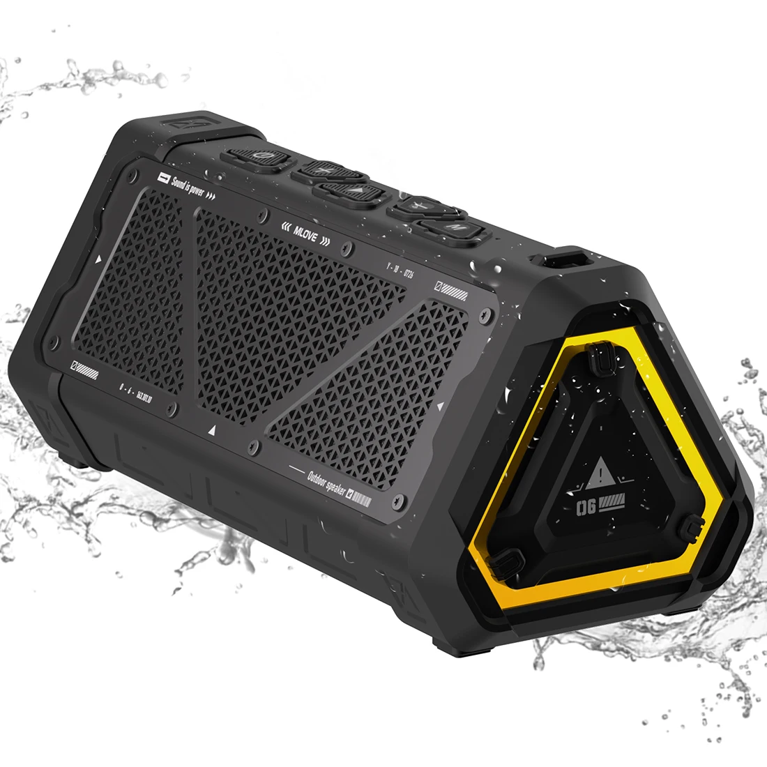 Mlove P3 Outdoor Bluetooth Speaker, 40W Uitgangsvermogen Bluetooth 5.3 Speaker ,Stereo Geluid Ipx7 Waterdicht, Micro Sd Kaart, Rgb Licht