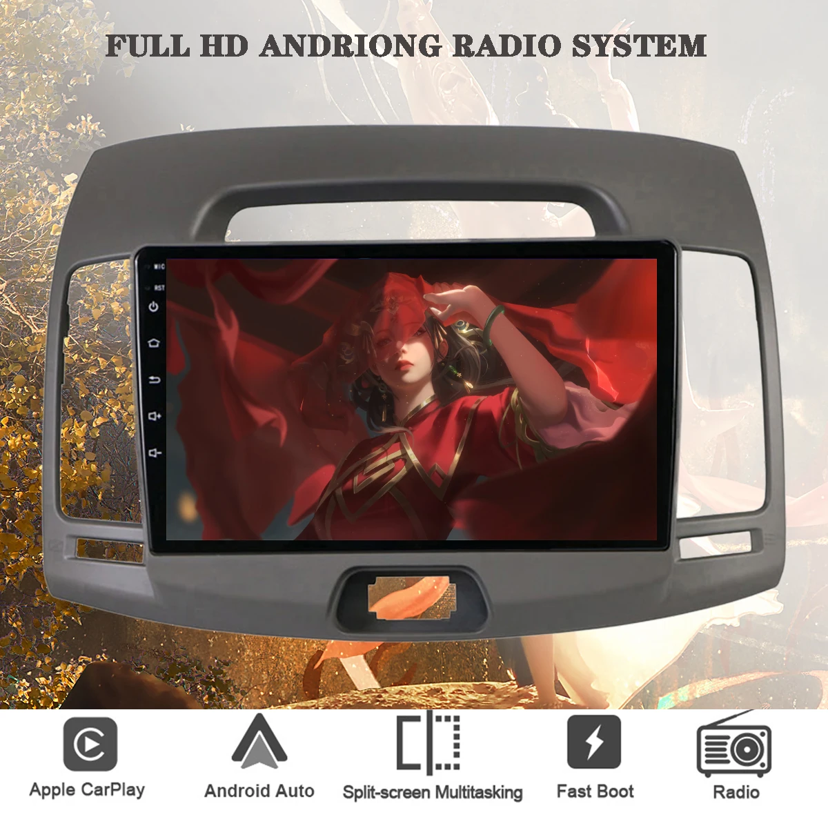 Android 14 8G+128G Car DVD Video Multimedia For Hyundai Elantra 2007 - 2011 GPS Navi Radio FM AM CD Steering Carplay RDS DSP BT
