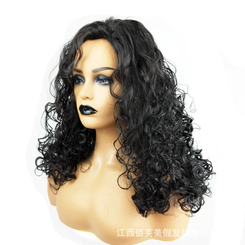 European and American fashion long curly hair can be freely separated, with bangs and African small curly hair headband