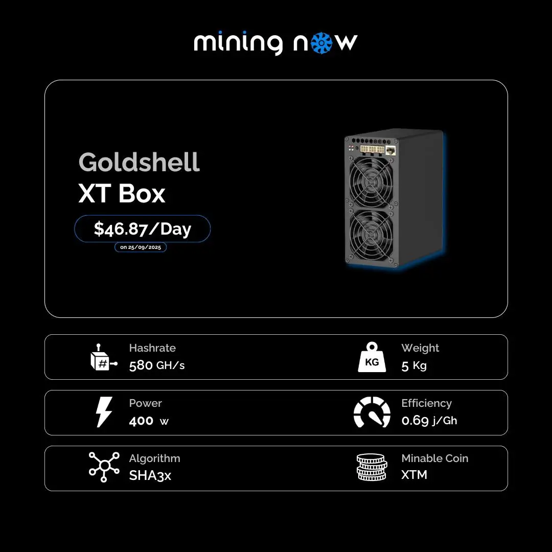Novo 🚀 Garantia 100% ativa do mineiro da moeda de Goldshell XT BOX 580Gh/s 400W XTM