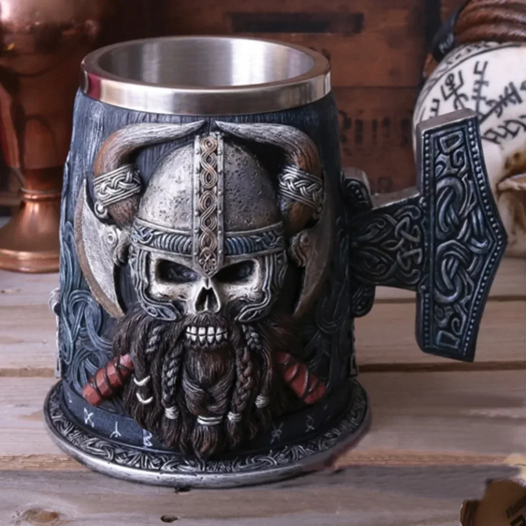 Viking Harz Edelstahl Bier Becher Pirate Stein Kreative Krug Schädel Kaffee Tasse Tee Becher Tumbler