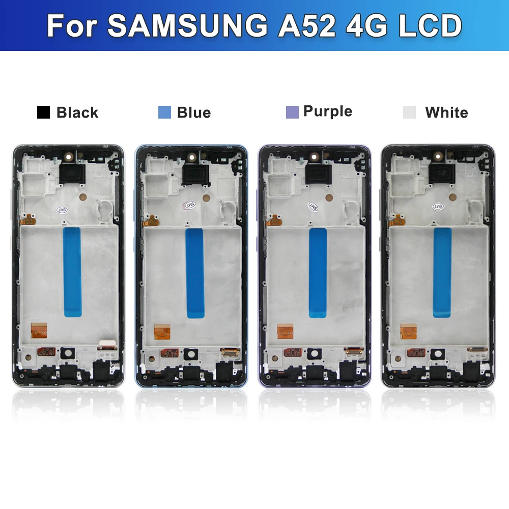 AMOLED TFT A52 Screen for Samsung Galaxy A52 A525F 525F/DS Lcd Display Touch Screen Digitizer for Samsung A52 4G Display +Frame