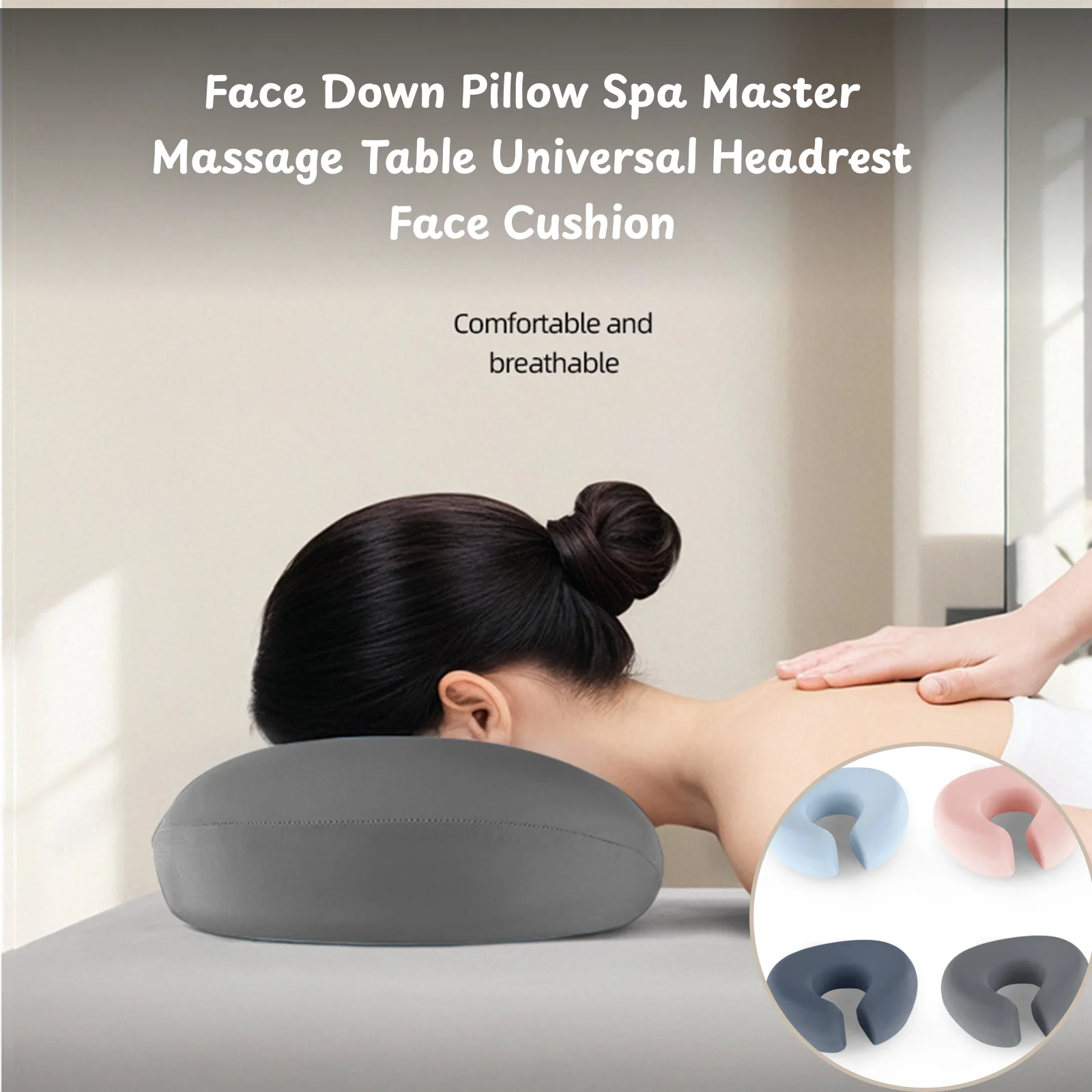 Face Down Pillow with Memory Foam Spa Master Massage Table Universal Headrest Face Cushion For Home  Travel Salons Flights Light