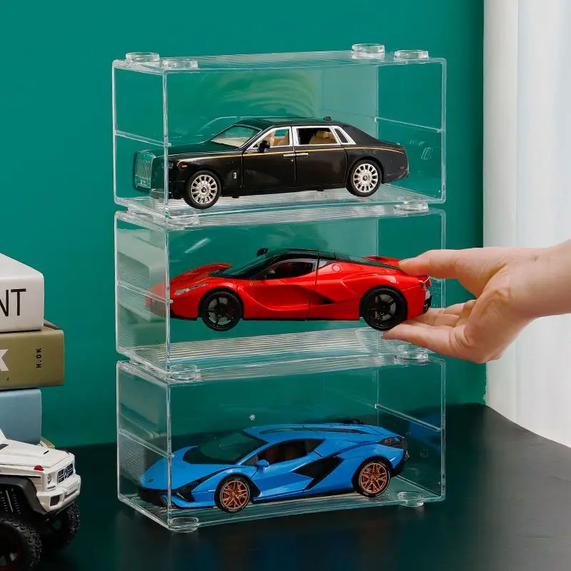 1:24 Car Model Display Box Transparent Dustproof Car Model Storage Display Cabinet Can Be Superimposed Display Cabinet