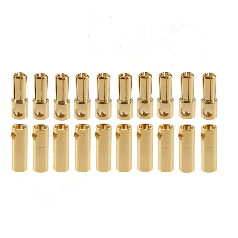 Gels Plug Bullet Connecteur Mâle Femelle pour RC Lipo Battery ESC Motor Hobby Model Boat, Plaqué Or, 5.5mm, 2 Paires, 5 Paires, 10 Paires