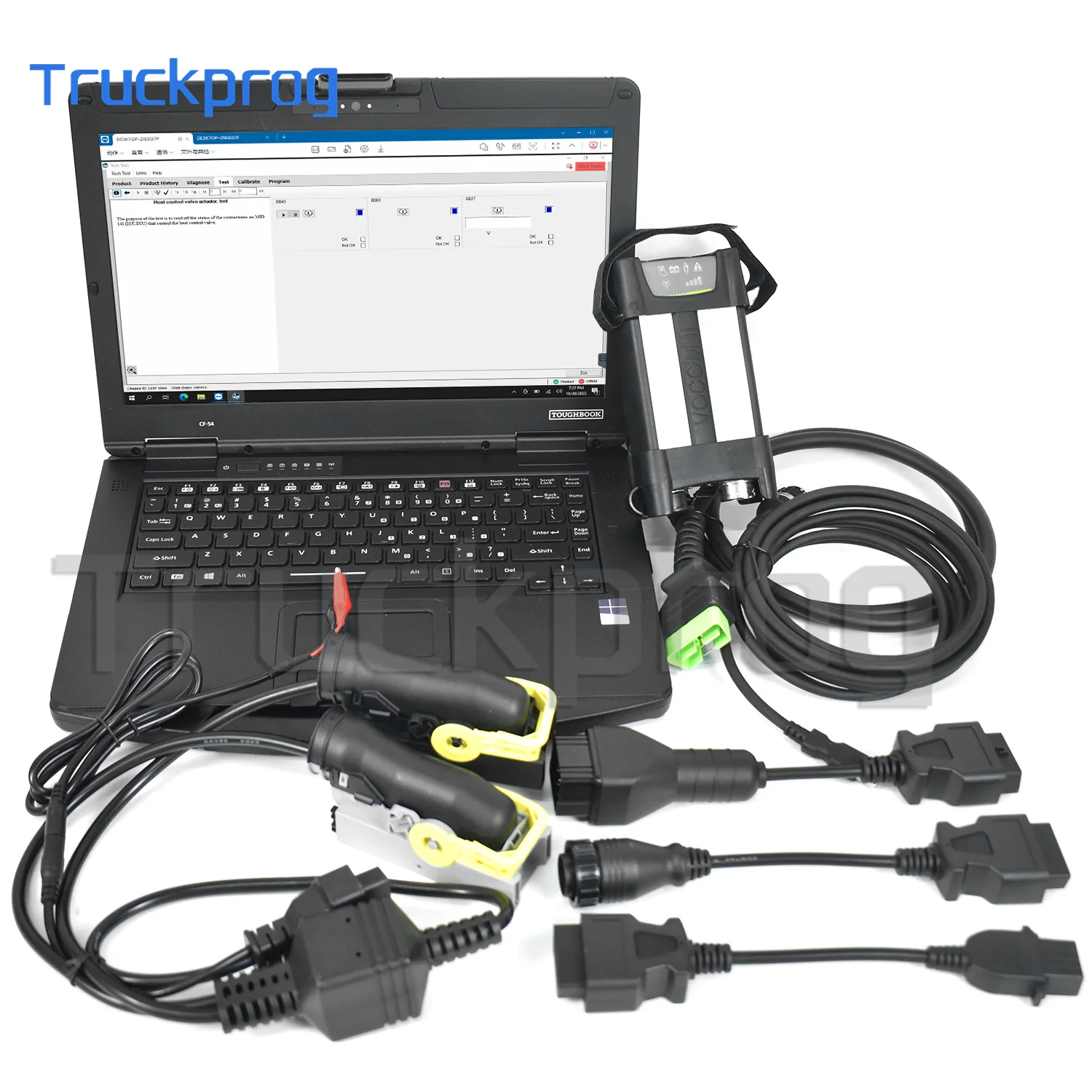 

For VOCOM2 88890400 for vocom II test ECU programming excavator for Renault UD Mack Diagnostic Tool with CF54 laptop