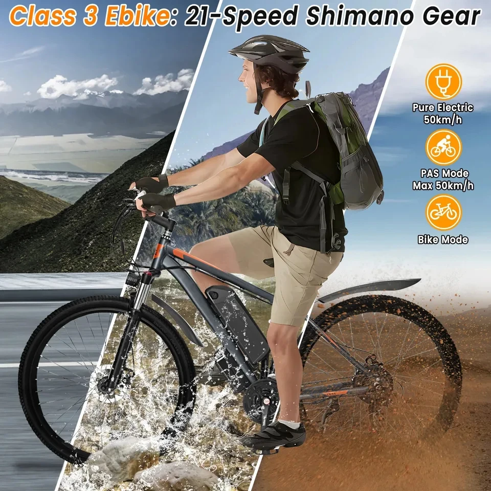 NEW GUNAI GN29 Electric Bike For Adults,750W Motor 29" E-Mountain Bicycle Commuter E-bike With 48V15AH Battery