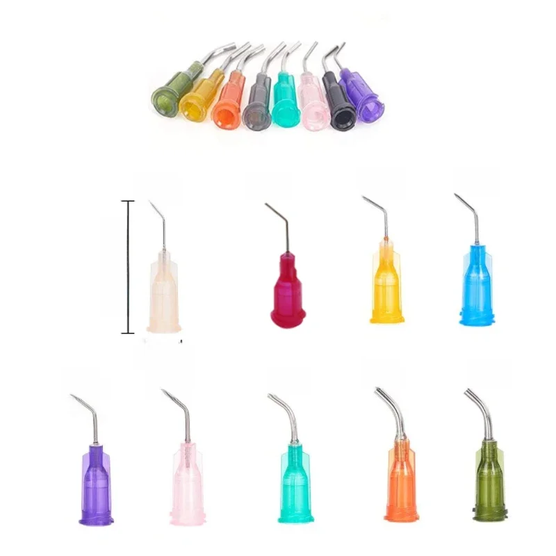 25 pièces d'aiguille de seringue de distributeur de liquide de précision 14G 15G 18G 20G 21G 22G 23G 25G 27G aiguille de distribution coudée