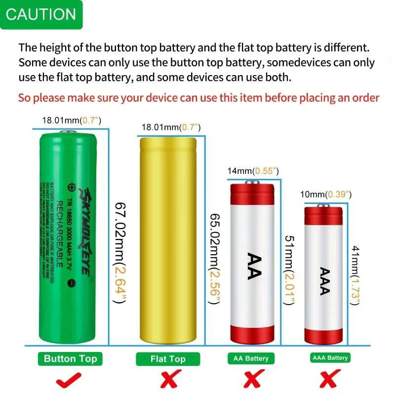 Skywolfeye 4PC High Capacity 3.7V Rechargeable Li-ion Battery for Remote Controls Doorbells Electronic Devices