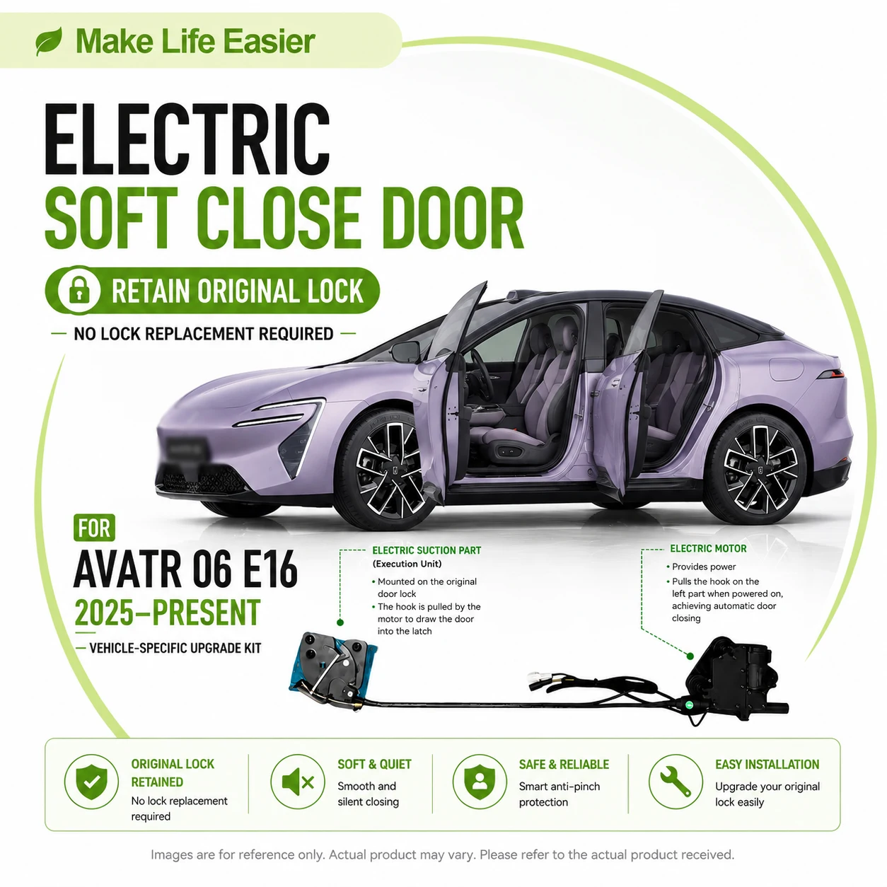 For Avatr 06 E16 2025-present Car Soft Close Door Latch Pass Lock Actuator Auto Electric Absorption Suction Silence Closer