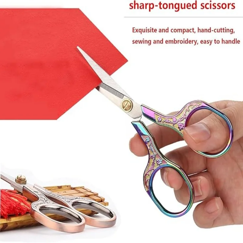 กรรไกรเย็บผ้าหัตถกรรมสแตนเลสแหลมขนาด 5 นิ้ว - อเนกประสงค์สำหรับงานเย็บปักถักร้อย, ตัดด้าย, งานฝีมือ, DIY และอุปกรณ์ศิลปะ