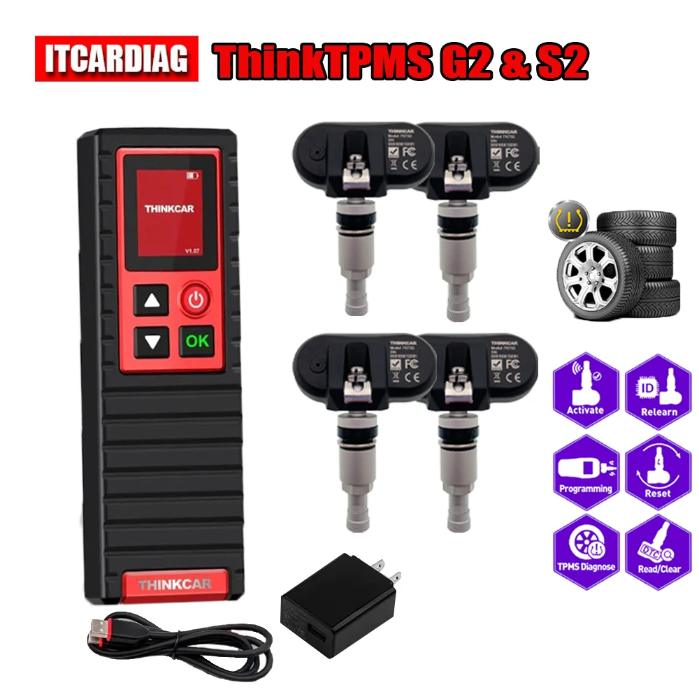 

THINKCAR ThinkTPMS G2 & S2 315MHz 433MHz OBD2 Auto Diagnostic Tools Tire Pressure Detection TPMS Sensor Activator