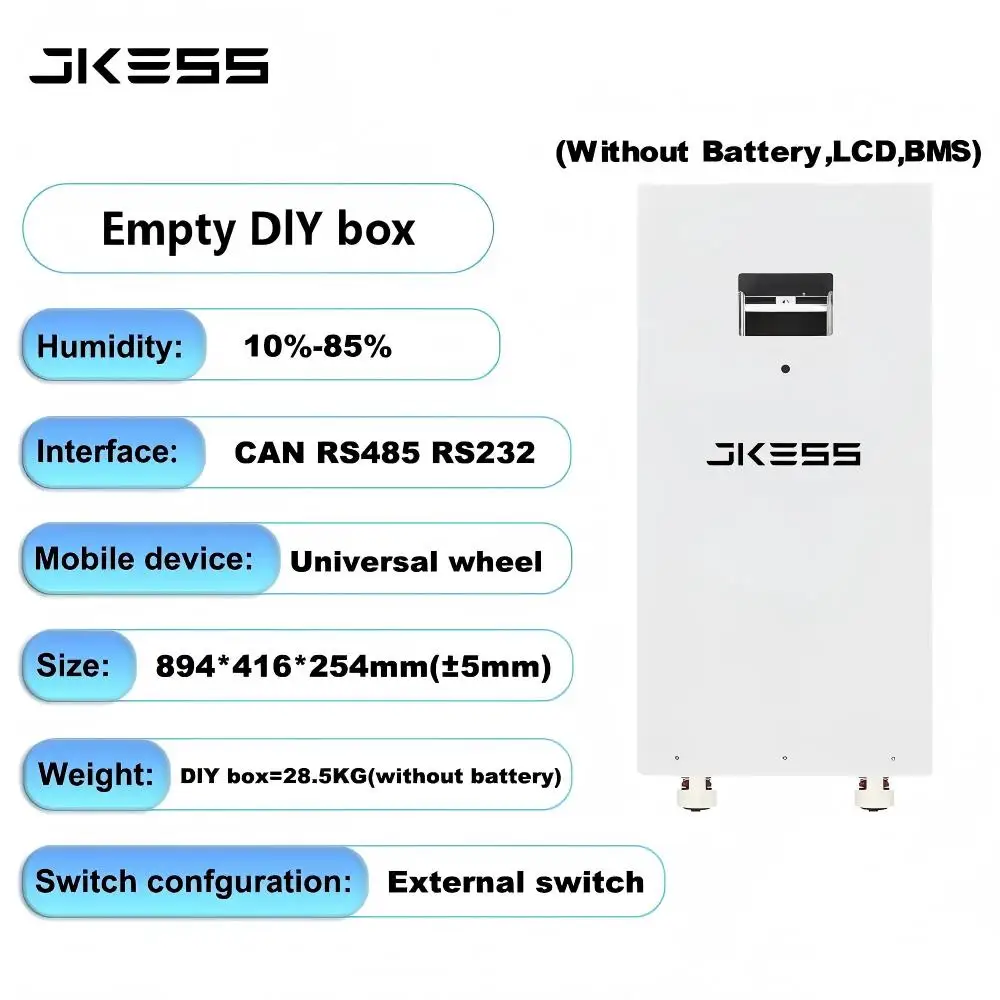 EU-voorraad Belastingvrij: DIY Home Energy Storage Kit Lifepo4 Batterij 51.2V 314AH 16KW - inclusief JK Inverter 16S BMS en LCD-scherm