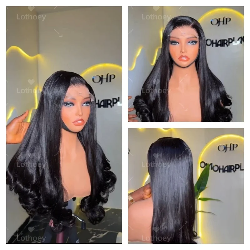 

360/13x6 Кружева 5x5 SilkTop Объемная волна Черный 1B Парики из натуральных волос на кружеве Фронтальные парики для женщин Парики с предварительно выщипанными волосами