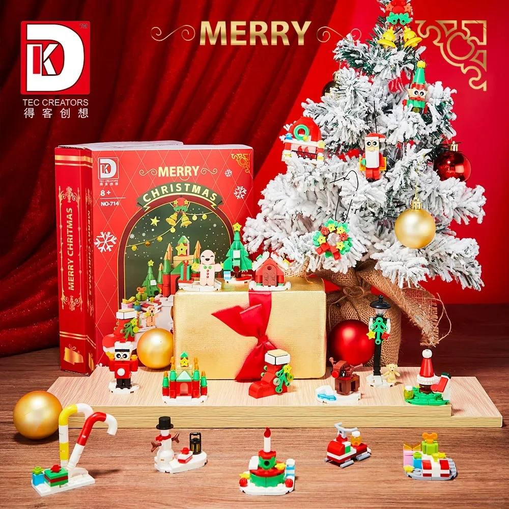 

561 шт., Рождественский сюрприз, слепая коробка, набор строительных блоков, модель рождественского календаря с коробкой, сборка игрушек, детский подарок на Рождество для мальчиков и девочек