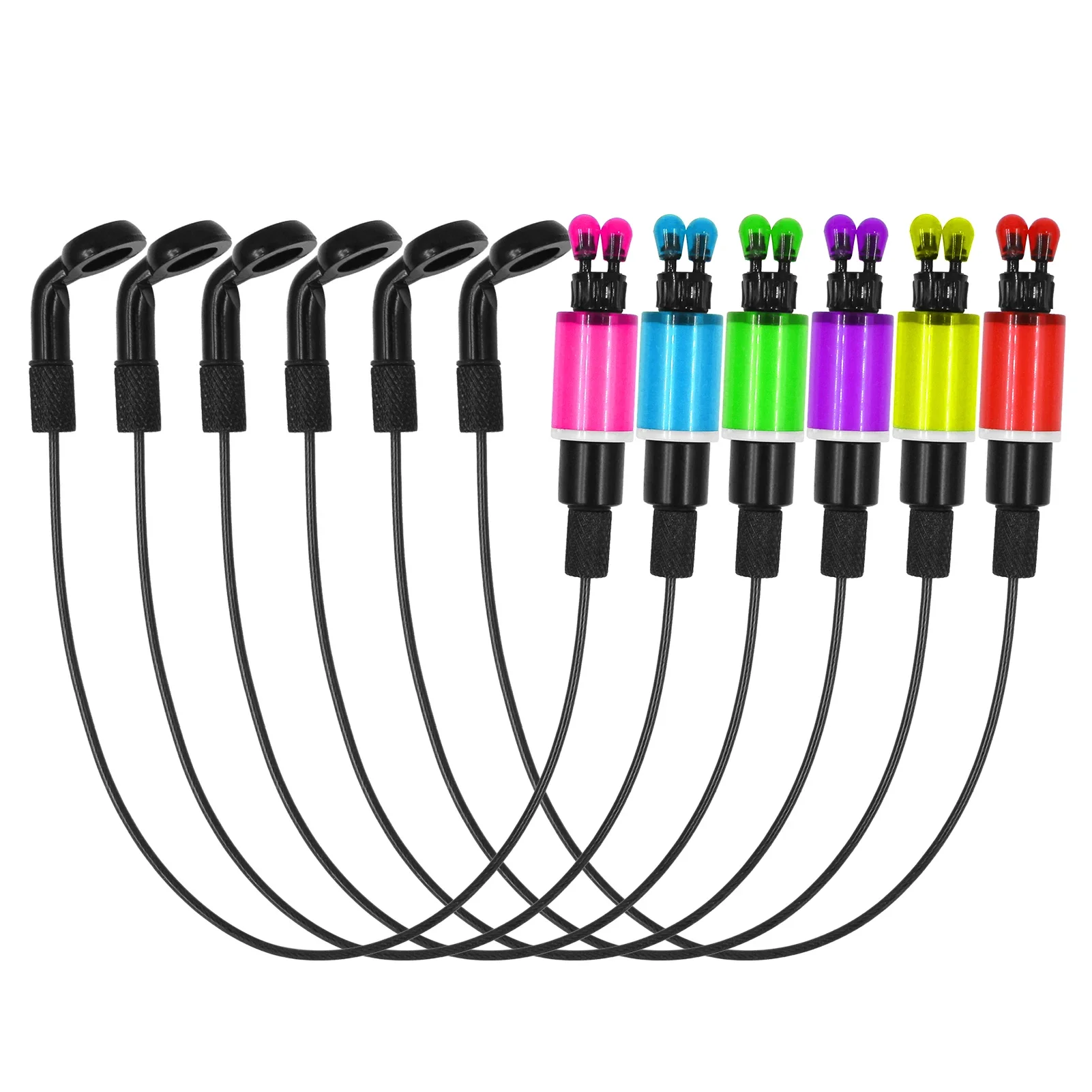 Alarmes de morsure cintres de pêche à la carpe bobines échangistes indicateurs alarme de pêche échangiste chaîne en acier 4 couleurs alarme de morsure outils de pêche