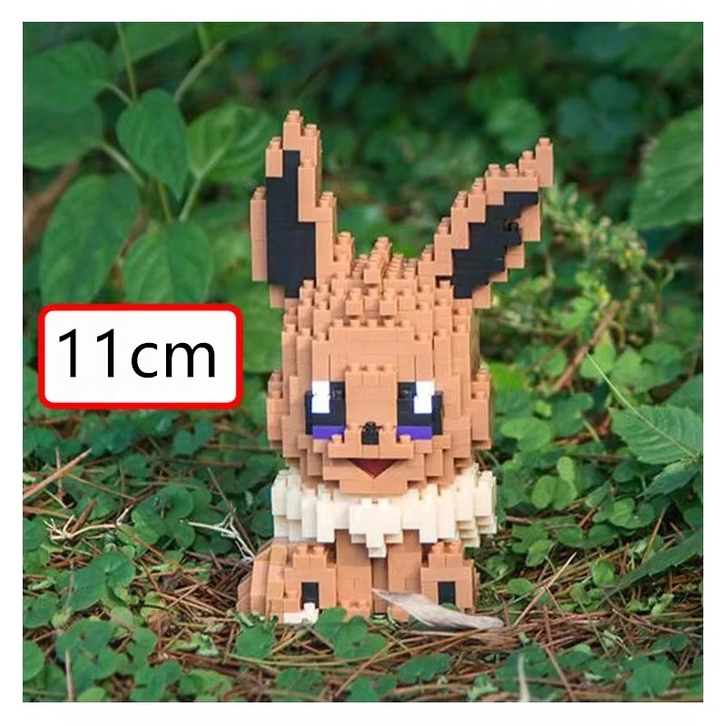 Micro-particle Building Blocks Pokemon Eevee Family Doll Mini Model Puzzle Assembly Toy Adult Decompression Game