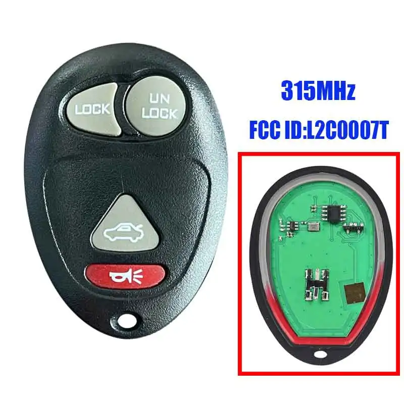 With Battery Remote Car Key 315Mhz L2C0007T For Chevrolet Colorado Canyon H3 2006-2010 fit Buick Regal 3/4 Buttons