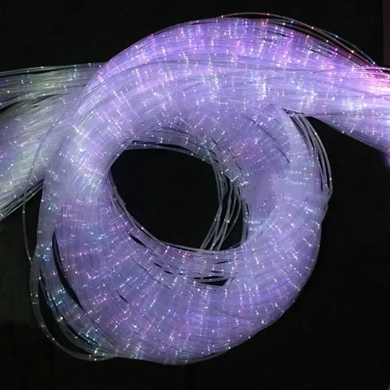 3M 0.75mm(D) PMMA włókno z tworzywa sztucznego kabel światłowodowy zestaw Sparkle LED boczne spiczaste nici kurtyny wiszące oświetlenie domu wystrój-punkt lampy — zdjęcie 2
