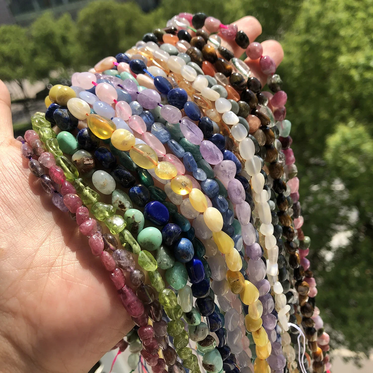 5-8mm gemme naturelle cristal irrégulier Agates Jades opale perles perles entretoise en vrac pour la fabrication de bijoux Bracelet à bricoler soi-même accessoires 15