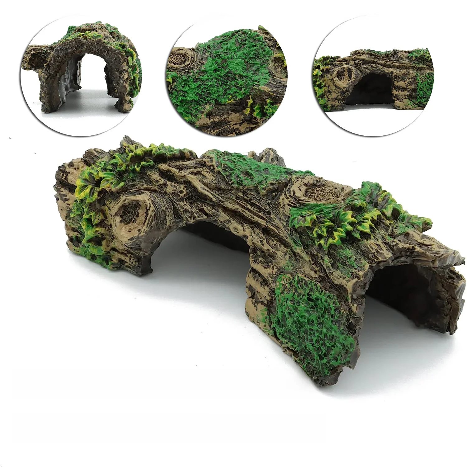 Akwarium Hollow Tree Tunel Jaskinia Ozdoba Ryba Krewetka Gady Ukrywanie Schronienie Akwarium Dekoracje Małe akcesoria do akwarium — zdjęcie 2