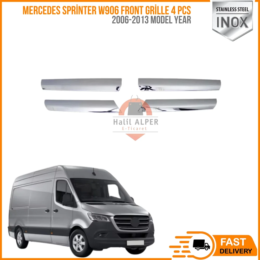 For Mercedes Sprinter W906 2006-2013 Front Grille Grill 4 Piece Stainless Steel Chrome Styling Access Modified Design