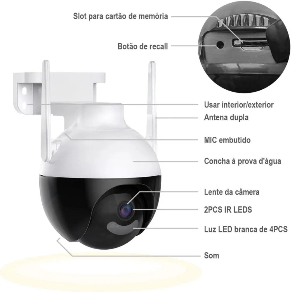 câmera de segurança wi-fi smart camera a18 4mp icsee