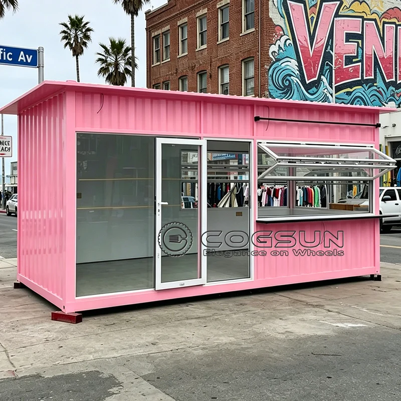 COGSUN Customized Container Coffee Shop Outdoor Commercial Kitchen Street Portable Bar Business Use Exquisite Cabin