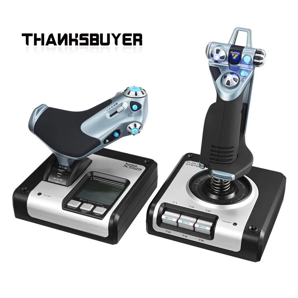 Nuevo sistema de Control de vuelo Original X52 Flight Stick y unidad de acelerador X52 para juegos de vuelo de PC Saitek