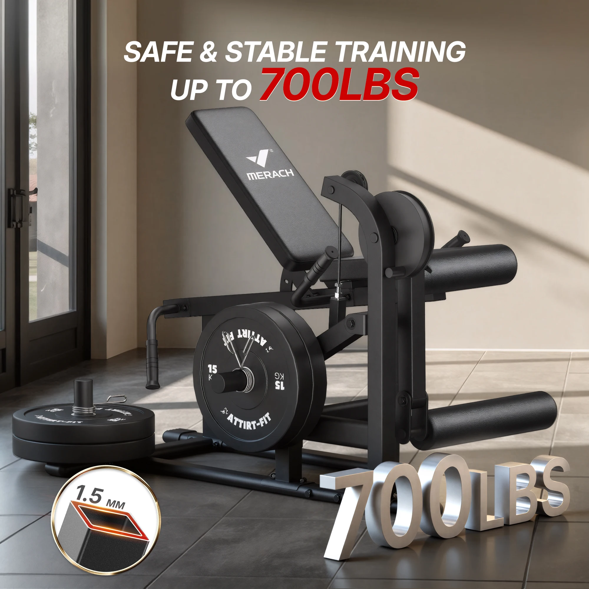 MERACH 2-in-1 レッグエクステンション＆レッグカ - Home Gym Quad のレビューと価格