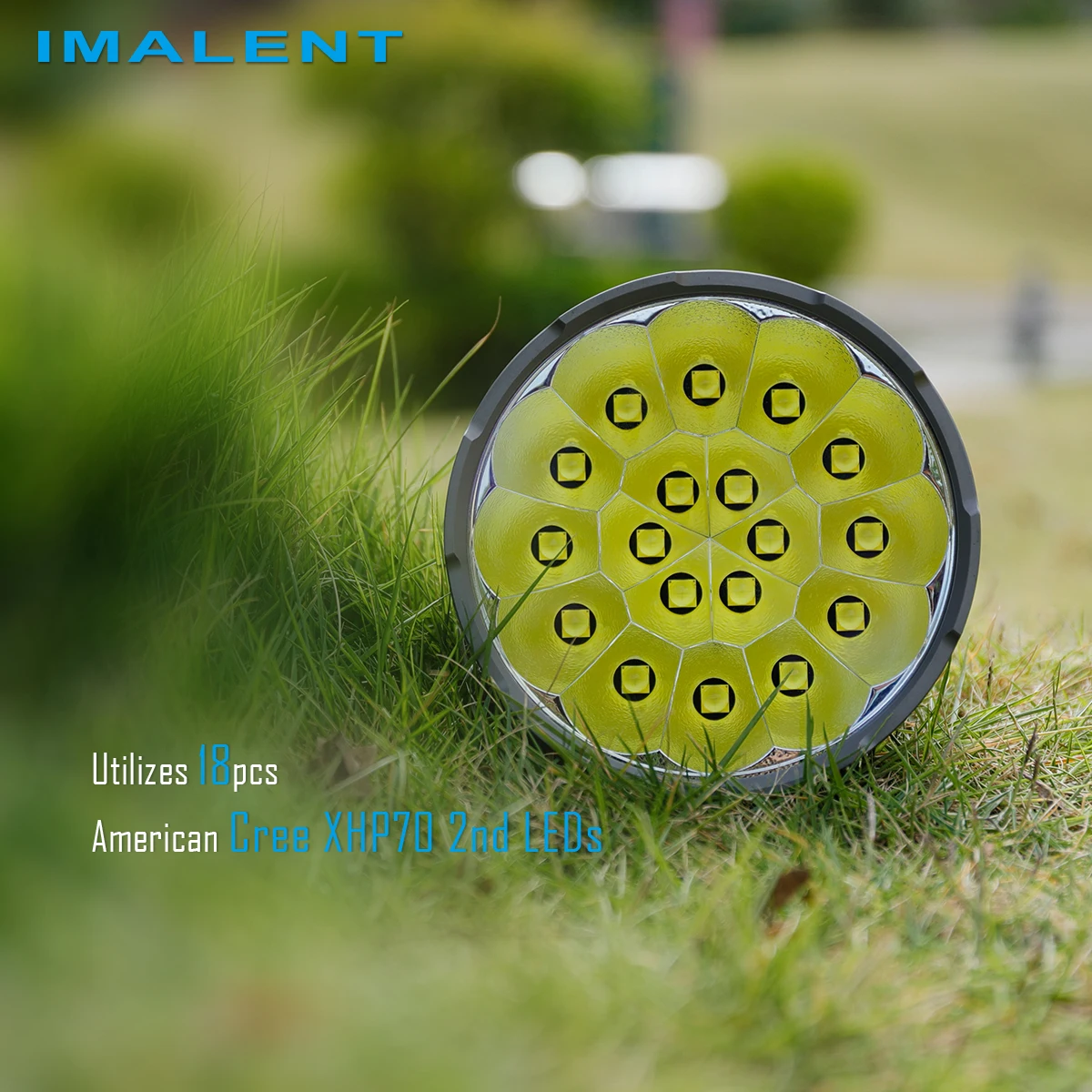 Imagem -03 - Imalent Ms18 Lanterna de Alta Potência 100000 Lúmens Super Brilhante Profissional Lanternas de Busca com 18 Leds Cree Xhp70.2 Recarregável Ultra Potente Tocha de Caça com Alcance de até 1350 Metros e Tela Oled