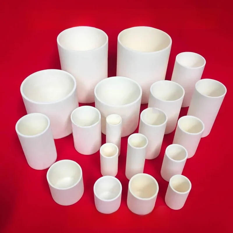 Cylindryczny tygiel z tlenku glinu 5 ml - 65 ml tygiel ceramiczny z tlenku glinu w kształcie cylindra Al2O3 99% czystości tygiel do wytapiania korundów — zdjęcie 2