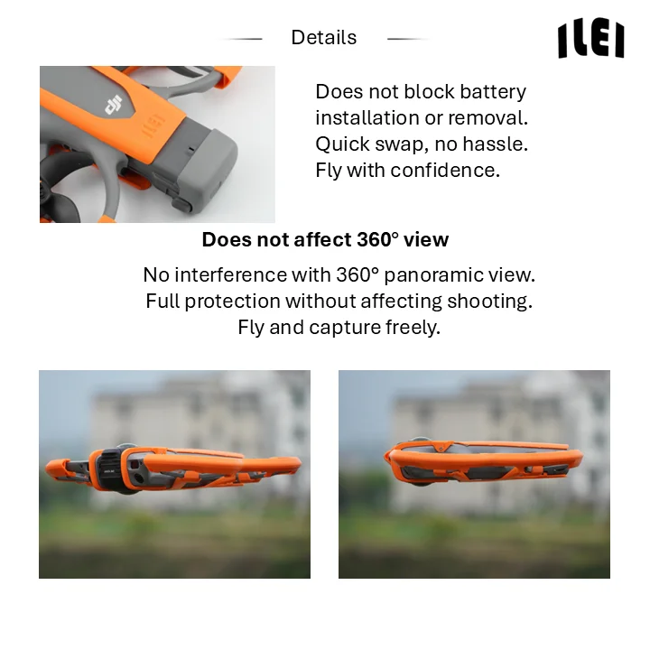 Kit di Protezione Completo Leggero per DJI Avata 360, Senza Blocco della Visione, Senza Interferenza Panoramica, Vestibilità Super Aderente, ABS 360 °   Armatura