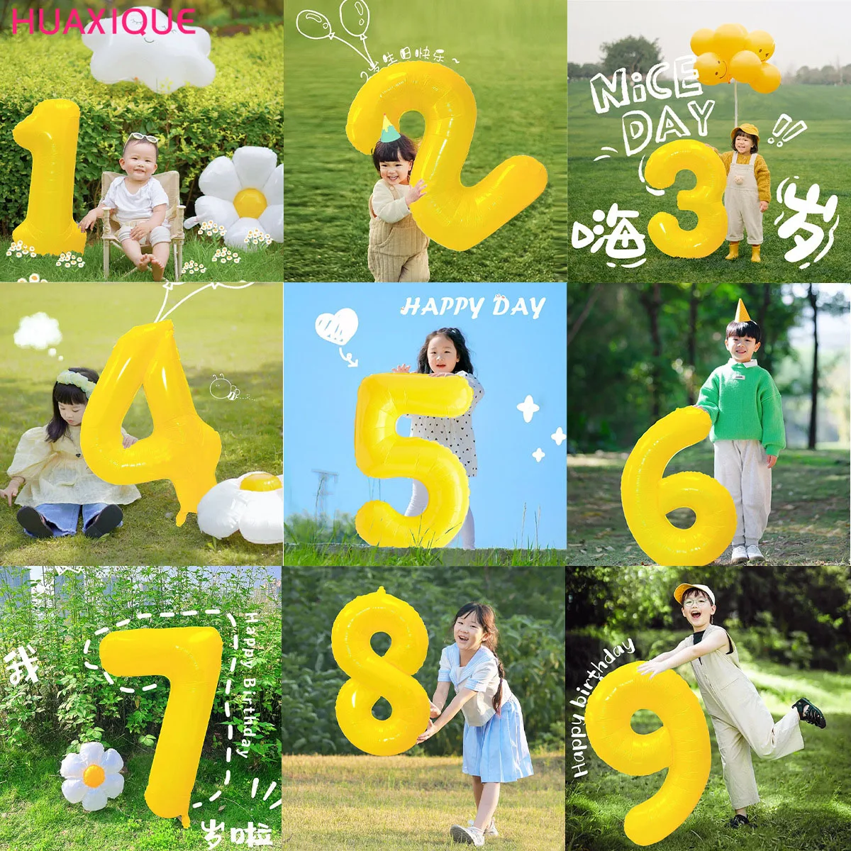 

40 Inch Yellow Number Foil Balloons Figures Globos 0-9 Kid's Birthday Party Decorations Wedding Baby Shower Supplies