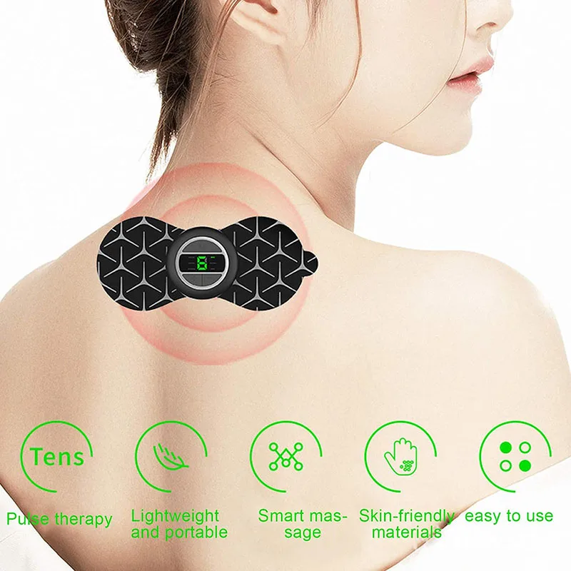 20 PCs Rechargeable Mini Massager EMS Pulse Cervical Spine, Waist And Abdomen Massager Portable Multi Functional Massage Patch