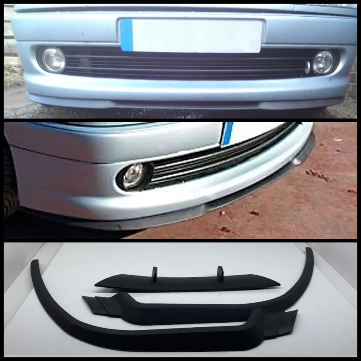 For Peugeot 306 CUPRA R Front Bumper Lip Universal 3pcs Diffuser Black Bumper Lip Spoiler Body Kit Tuning Protector quality