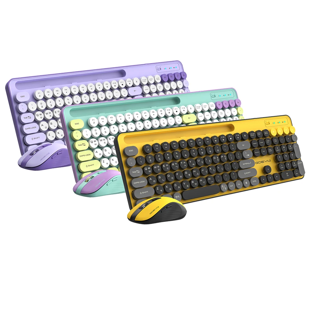 مجموعة ماوس لوحة المفاتيح اللاسلكية منخفضة الضوضاء من Gdevil Mk700W