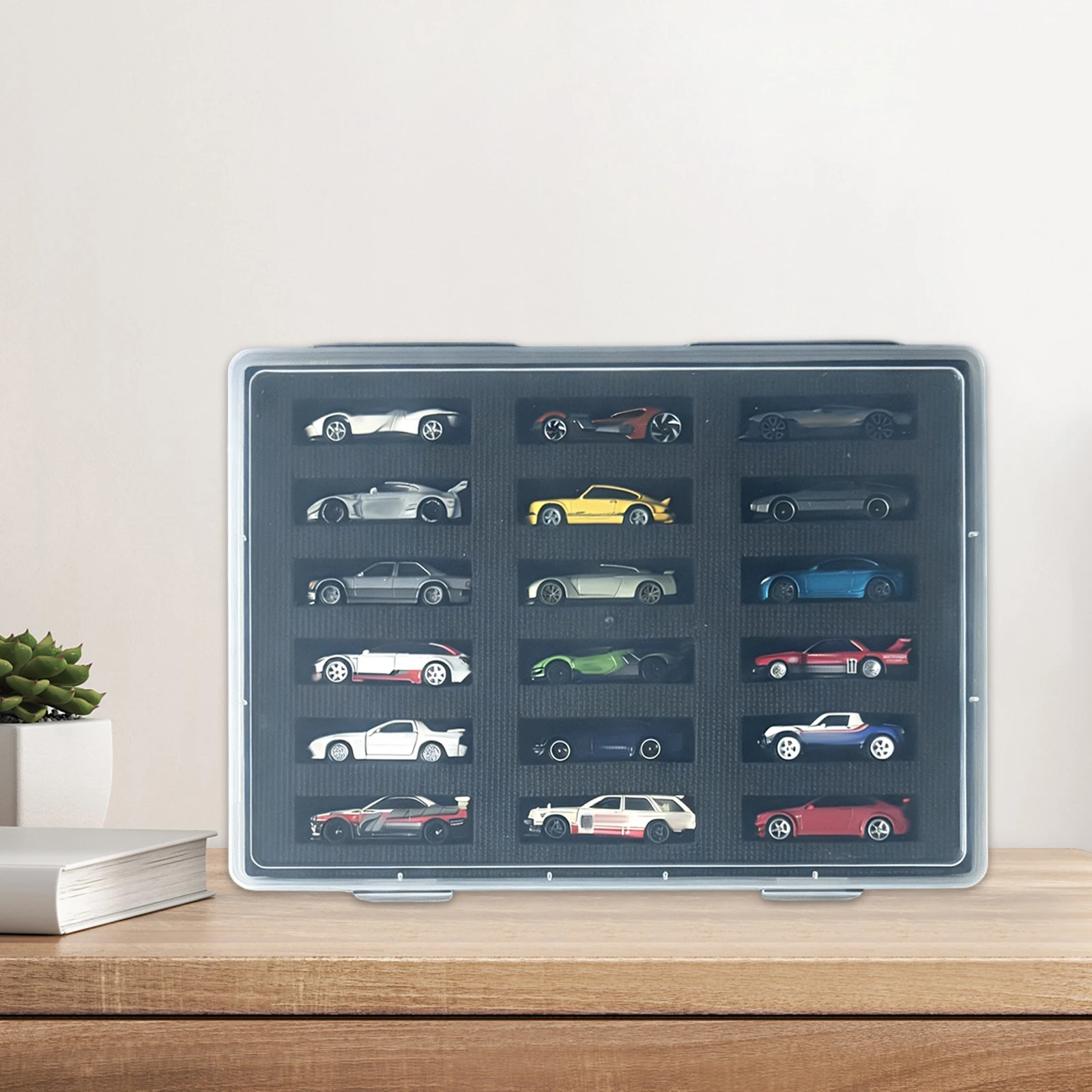 1/64 Scale Model Cars Case Portable Toy Car Organizer Case Collectible Display Organizing Sturdy Storage Container for Car Model