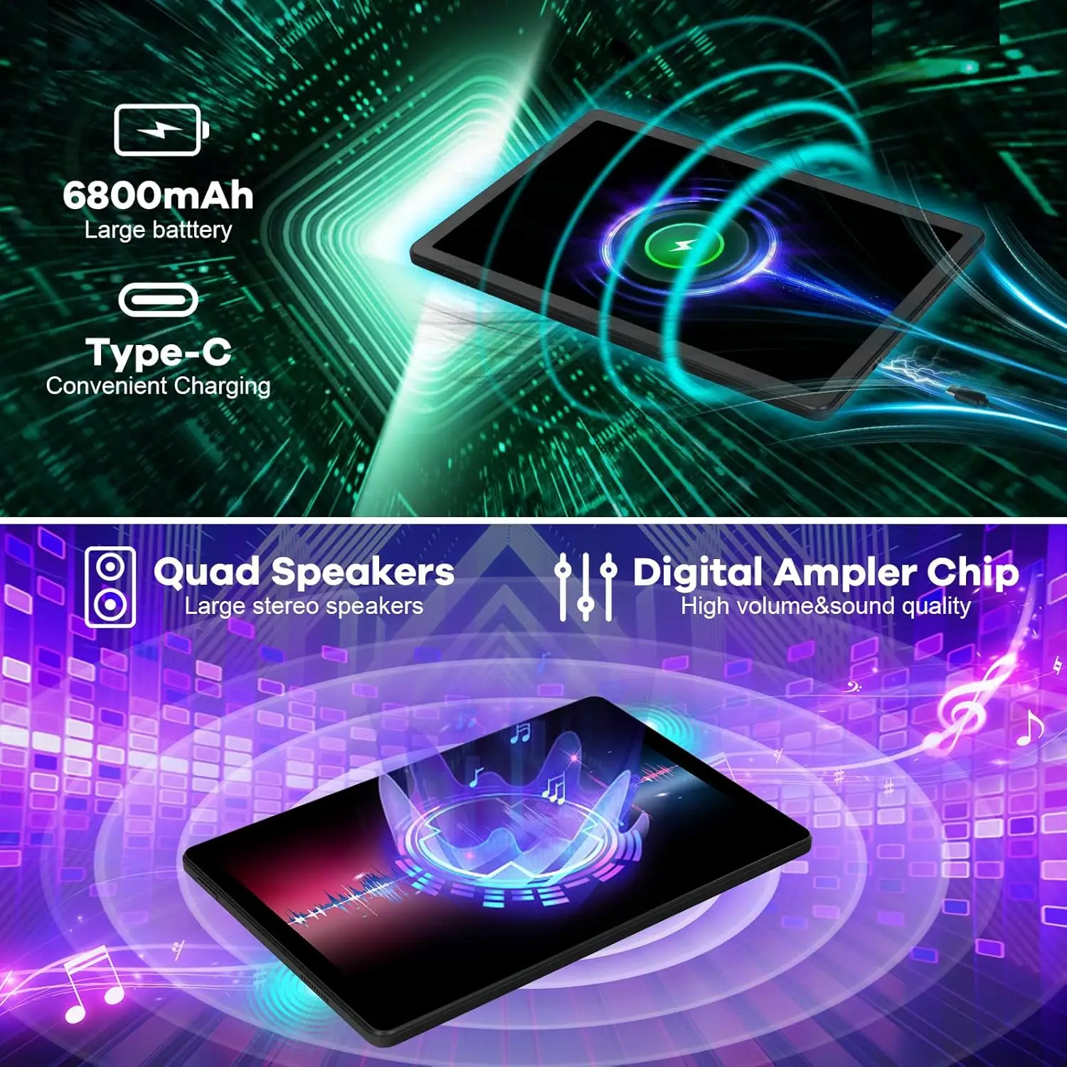 تابلت أندرويد 14 مقاس 11 بوصة 8 كور 10 جيجابايت + 128 جيجابايت / 1 تيرابايت توسيع 6800 مللي أمبير في الساعة مع شحن سريع 20 وات عمر بطارية طويل Widevine L1 Face ID WiFi6