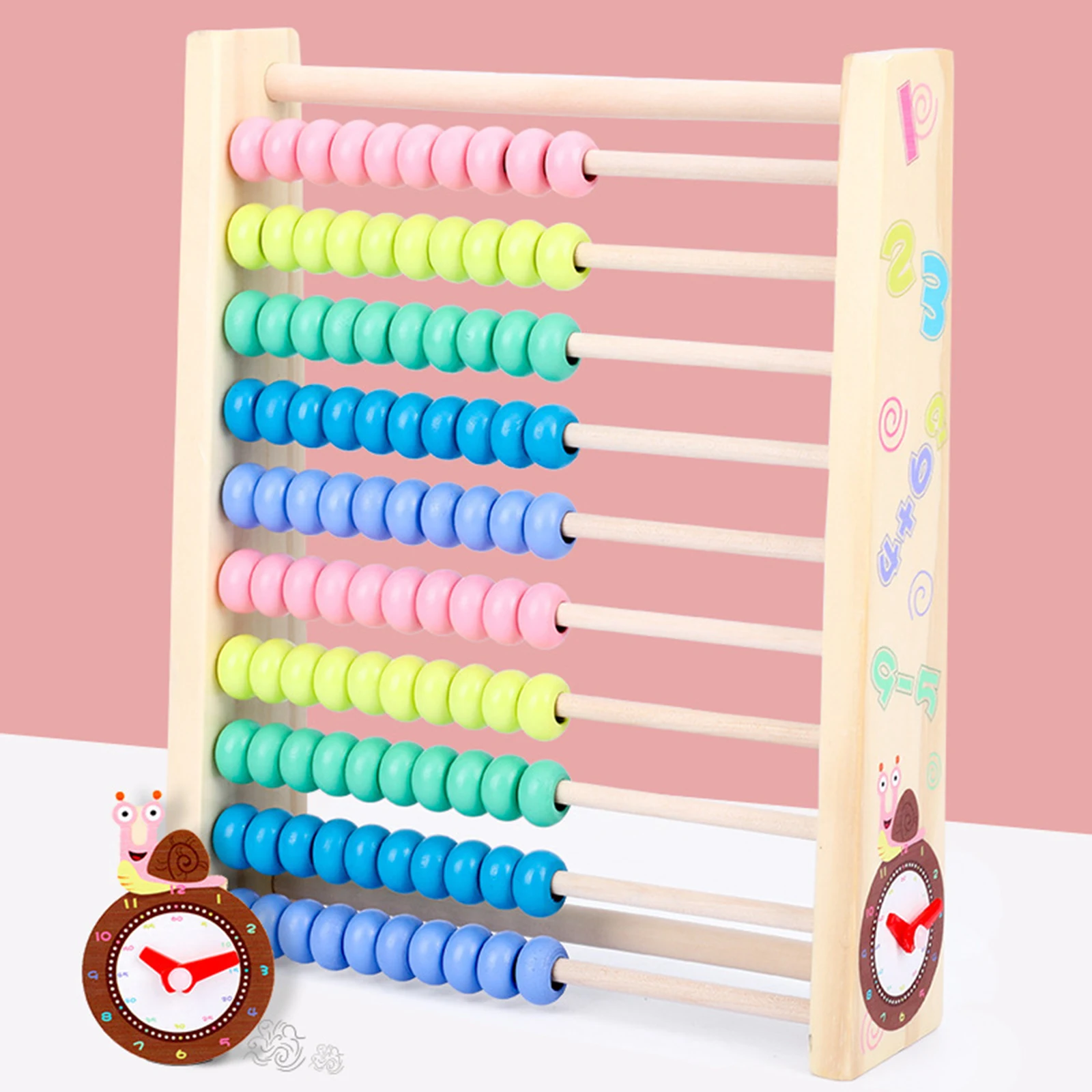 Boulier en bois d'apprentissage des maths pour enfants, jouet Montessori dos, calculatrice chinoise, comptage des nombres, calcul des perles