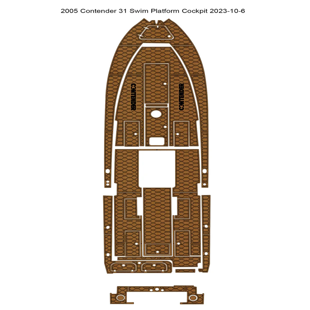 Boat EVA Faux Teak Decking Floor Compatible with 2005 Contender 31 Swim Platform Cockpit Pad Boat EVA Faux Teak Deck Floor Mat