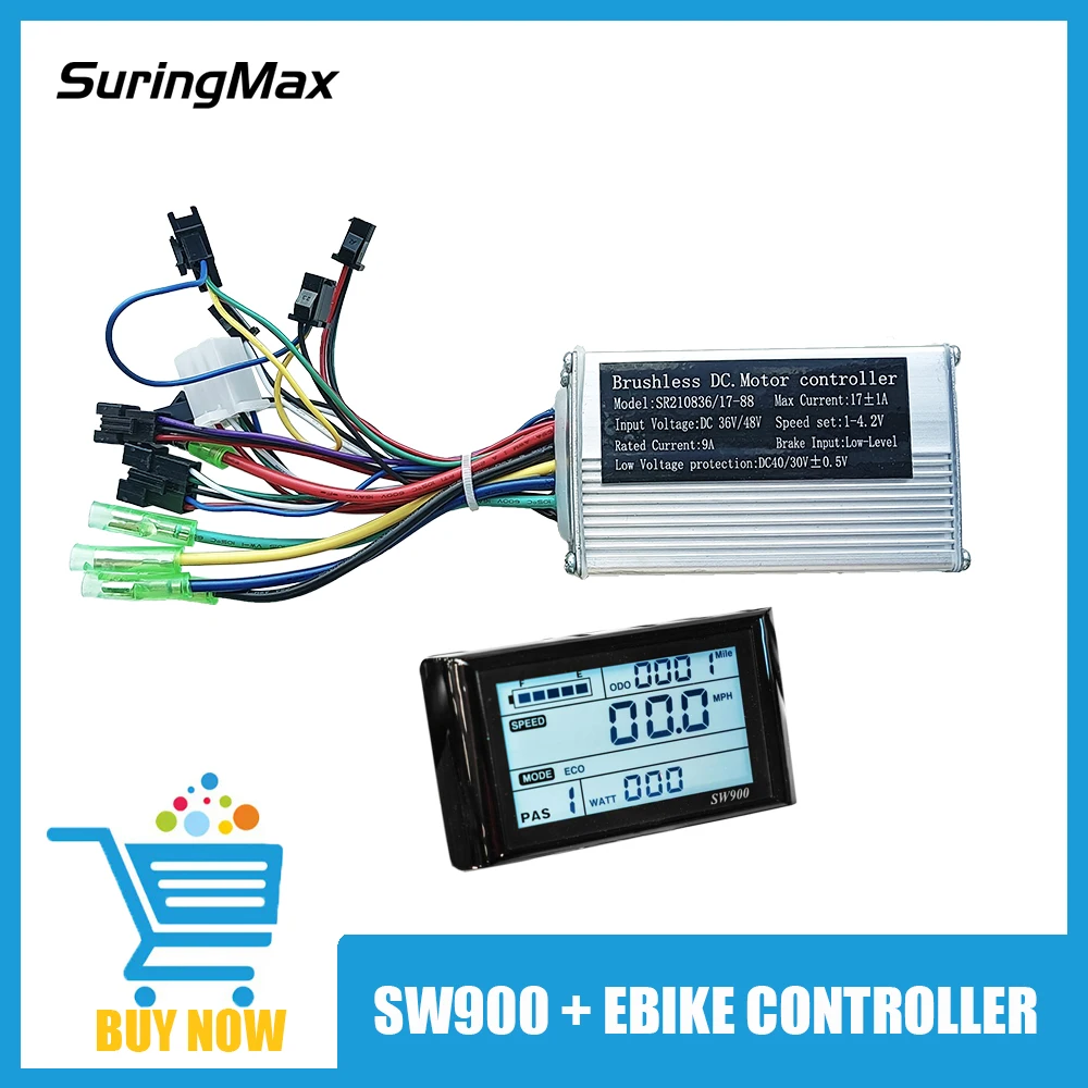 LCD display Controller kit for Electric Bicycle, Ebike Part, 6 9 mofets, SW900, 48V, 25A, For 250W, 500W, 750W Motor