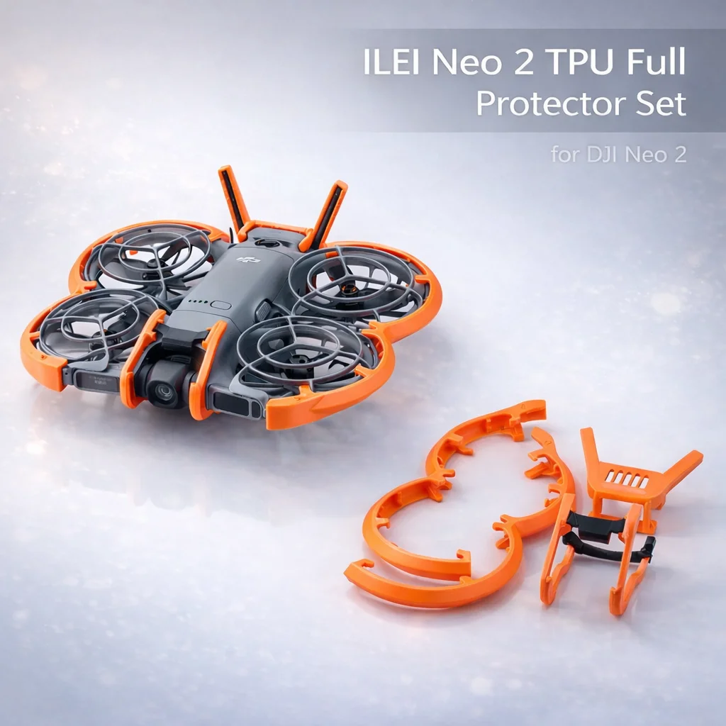 Kit d'accessoires de protection pour drone Neo 2 : protections d'hélices, pare-chocs en fibre de carbone, aile arrière et train d'atterrissage (version TPU souple)