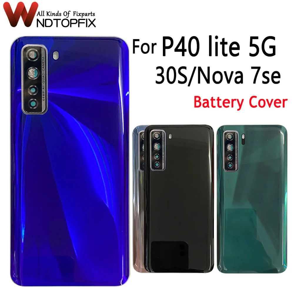 

6.5" For Huawei P40 lite 5G Back Cover Russia Version For Huawei Honor 30S CDY-AN90 Battery Cover Rear Door For Nova 7se Housing