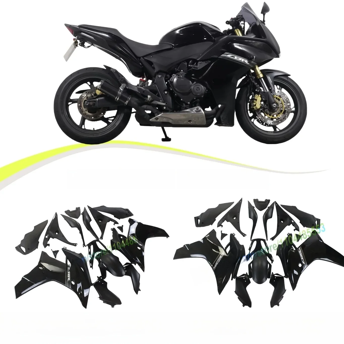 Body Kuipdelen Kit Voor HONDA CBR600F 2011 2012 2013 CBR 600F 2014 CBR600 F Zwarte Motorcycle Kuip Set - afbeelding 2